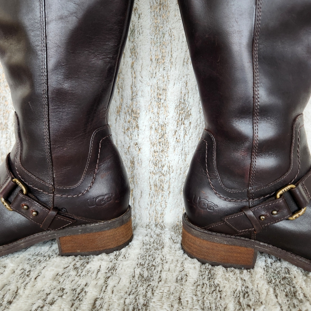 UGG Australia "Dahlen" Tall Riding Boot Chocolate Brown | Women's Size 7.5 - Picture 8 of 15